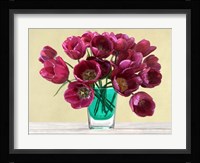 Red Tulips in a Glass Vase Fine Art Print