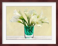 White Callas in a Glass Vase Fine Art Print