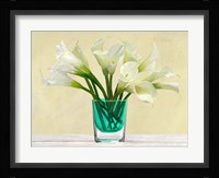 White Callas in a Glass Vase Fine Art Print