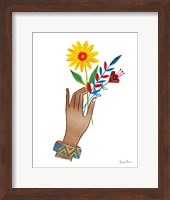 Floral Hand IV No Design Tan Fine Art Print