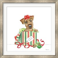 Holiday Paws II on White No Words Fine Art Print