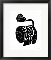 Bathroom Puns VI Black Fine Art Print