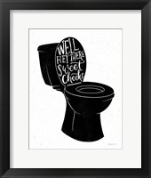 Bathroom Puns IV Black Fine Art Print