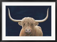 Highland Cow Navy Fine Art Print