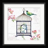 Dogwood Garden VI Navy Fine Art Print