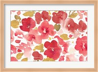 Floral Flow I Red Gold Fine Art Print