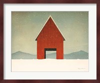 Red Barn Winter Fine Art Print