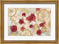 Elegant Fresco Red Gold Fine Art Print