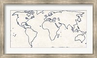 Sketch Map Navy Fine Art Print