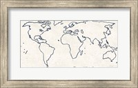 Sketch Map Navy Fine Art Print