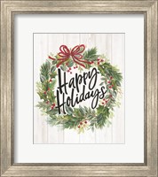 Happy Holidays Wreath Fine Art Print