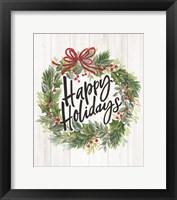 Happy Holidays Wreath Fine Art Print