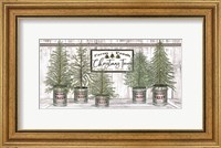 Galvanized Pots White Christmas Trees II Fine Art Print
