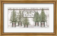 Galvanized Pots White Christmas Trees II Fine Art Print
