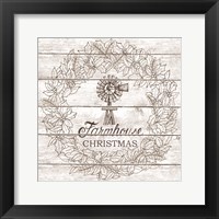 Farmhouse Christmas Wreath Fine Art Print