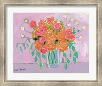 Tea Roses on Lavender Fine Art Print