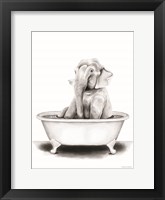 Elephant in Tub Framed Print
