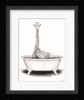 Giraffe in Tub Framed Print