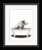 Bear in Tub Framed Print