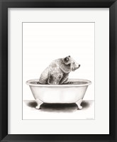 Bear in Tub Framed Print