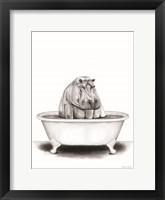 Hippo in Tub Framed Print