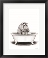 Hippo in Tub Framed Print