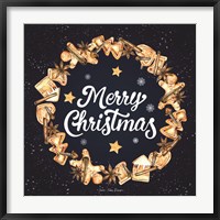 Gingerbread Merry Christmas Wreath Fine Art Print