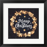 Gingerbread Merry Christmas Wreath Fine Art Print