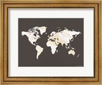 Marble Gold World Map Fine Art Print