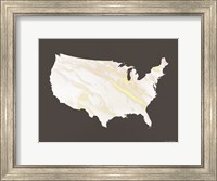Marble Gold USA Map Fine Art Print