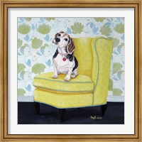 Beagle on Yellow Fine Art Print