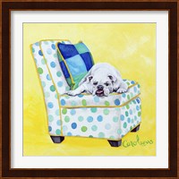 Bulldog on Polka Dots Fine Art Print