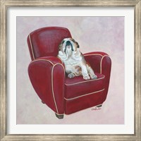 Bulldog on Red Fine Art Print