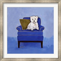 Westie on Blue Fine Art Print