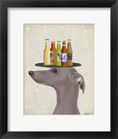 Greyhound Grey Beer Lover Framed Print