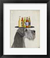 Schnauzer Grey Beer Lover Framed Print