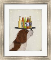 King Charles Spaniel Brown White Beer Lover Fine Art Print