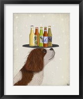 King Charles Spaniel Brown White Beer Lover Fine Art Print
