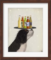 King Charles Spaniel Black White Beer Lover Fine Art Print