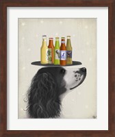 Springer Spaniel Black White Beer Lover Fine Art Print