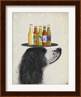 Springer Spaniel Black White Beer Lover Fine Art Print