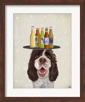 Springer Spaniel Brown White Beer Lover Fine Art Print