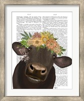 Cow with Flower Crown 1 Book Print Fine Art Print