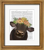 Cow with Flower Crown 1 Book Print Fine Art Print