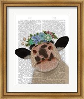 Cow with Flower Crown 2 Book Print Fine Art Print