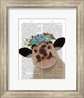 Cow with Flower Crown 2 Book Print Fine Art Print