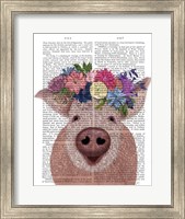 Pig and Flower Crown Book Print Fine Art Print