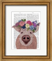 Pig and Flower Crown Book Print Fine Art Print