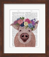 Pig and Flower Crown Book Print Fine Art Print