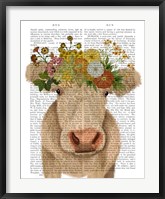 Cow Cream Bohemian 1 Book Print Fine Art Print